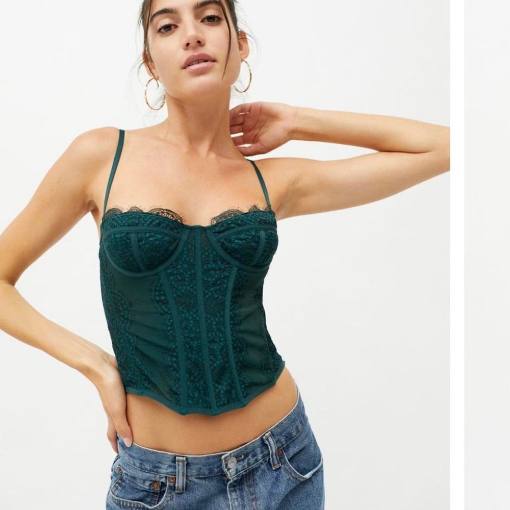 SOLD✅ BNWT urban outfitters dark green modern love corset